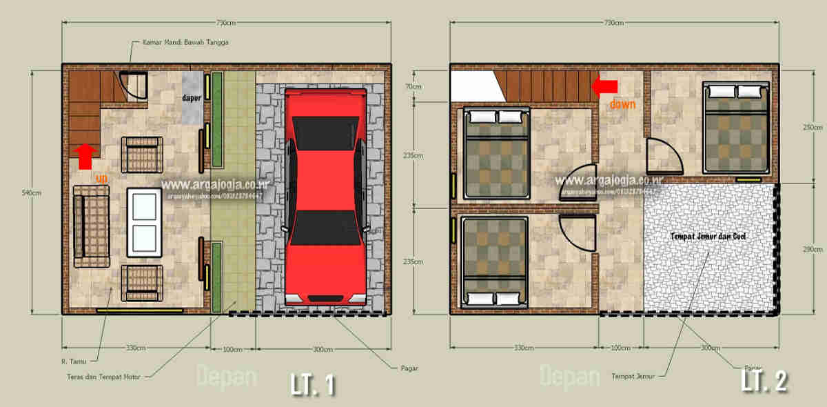 Rumah Minimalis modern 3 kamar 2 lantai