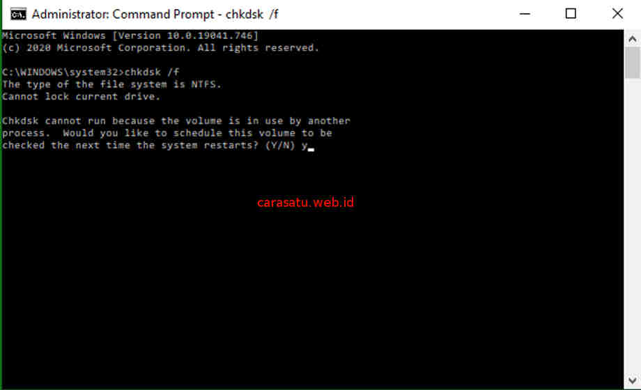 Scandisk dengan CMD (command prompt)