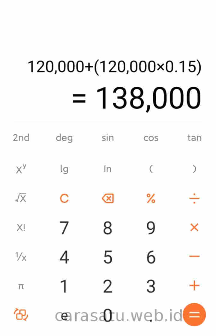Menghitung persen dengan Kalkulator