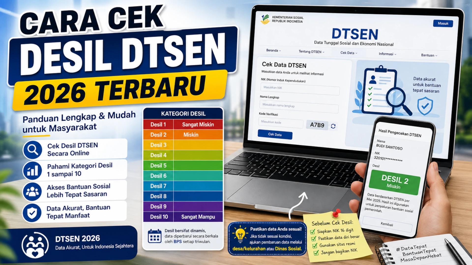 Cara Cek Desil DTSEN 2026 Terbaru: Panduan Lengkap Mengetahui Desil, Arti, dan Cara Memperbaiki Data