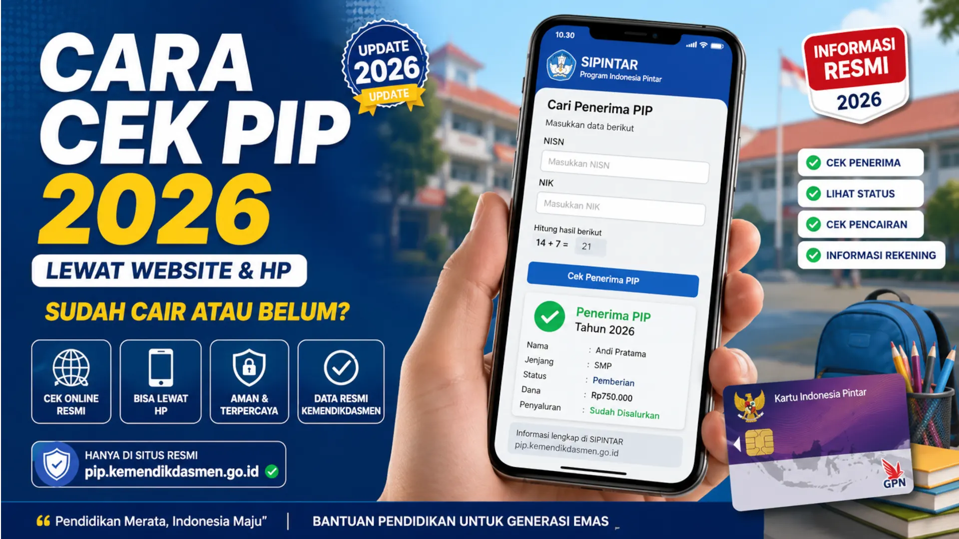 Cara Cek PIP 2026 Lewat HP & Website Terbaru: Sudah Cair atau Belum?