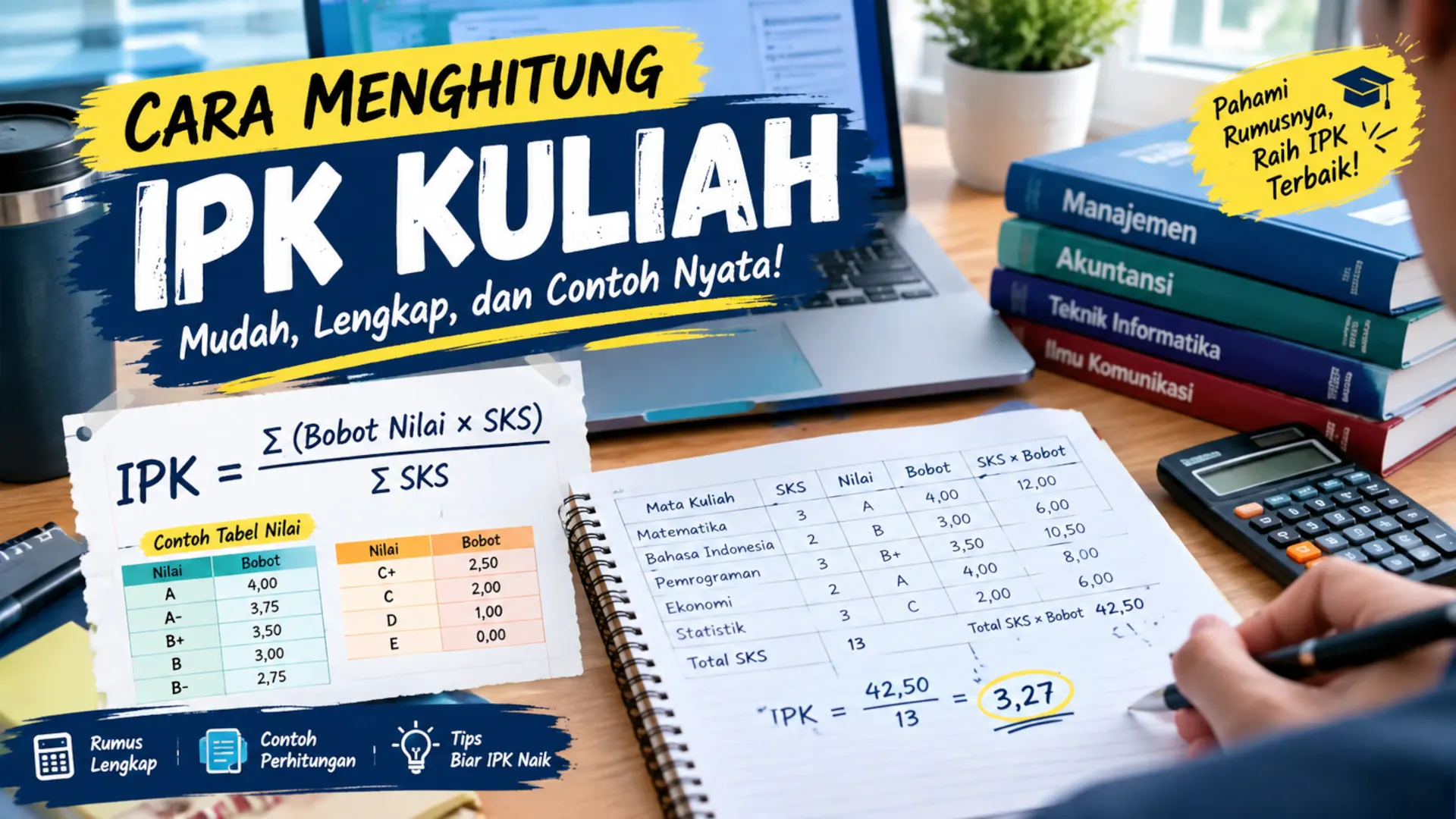Cara Menghitung IPK Kuliah yang Benar: Rumus, Tabel, dan Strategi Tembus 3.8+